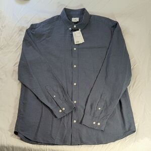 NEW H&M Blue Casual Button Down Shirt with Long Sleeves